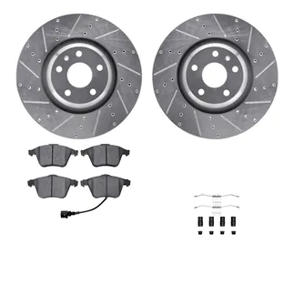 R1 Concepts WGSH1-73061 eLINE Rotor - Drilled & Slotted - Silver W/ Performance Pads